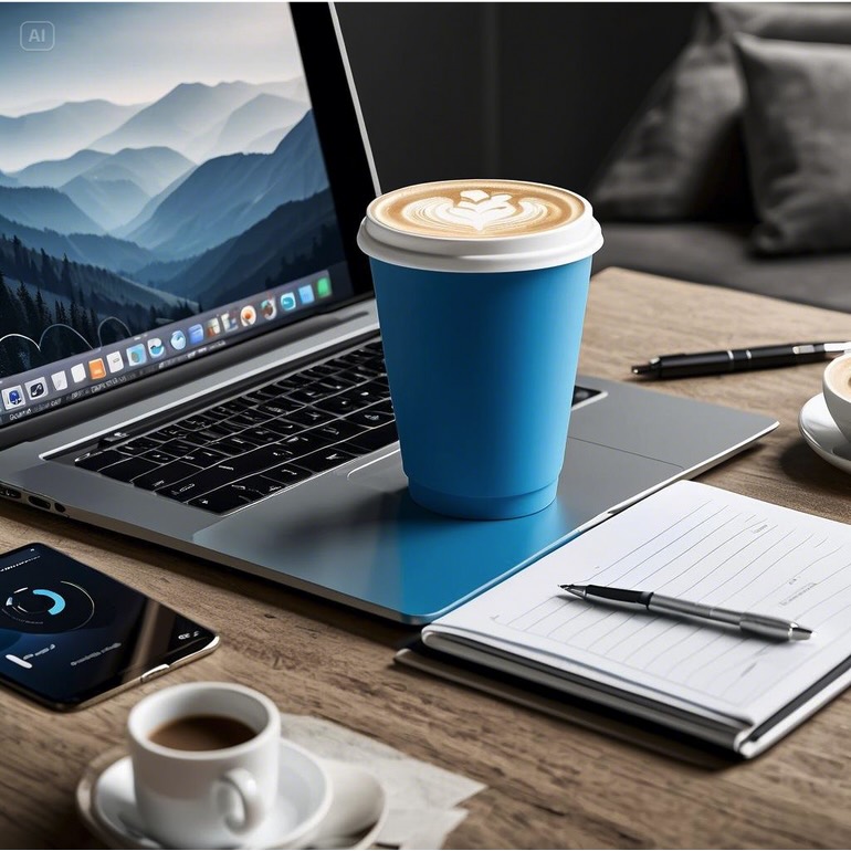 Virtueller Austausch über Fachkräfteplanung mit planitbox.ai bei einem Kaffee